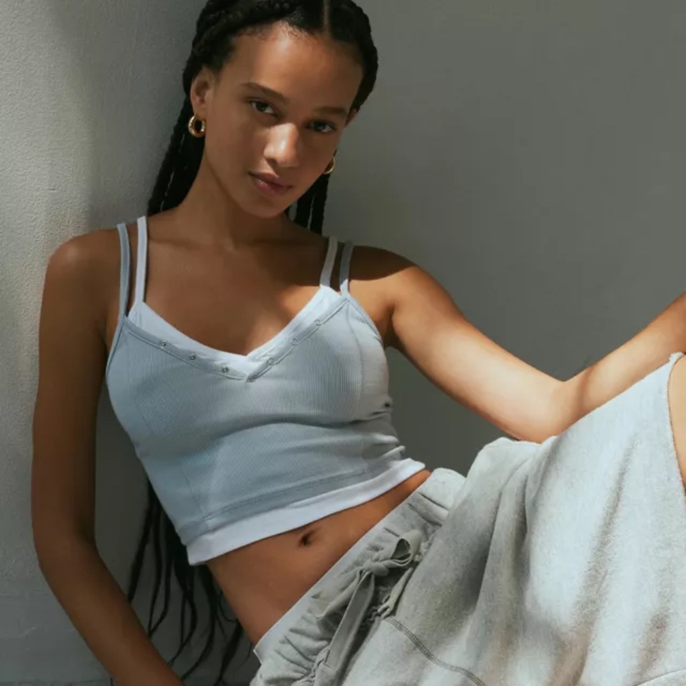 NWOT BDG Brooke Double Layer Cami in Light Blue